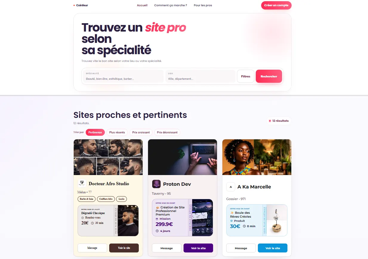 🌐 Coinfeur – Application web